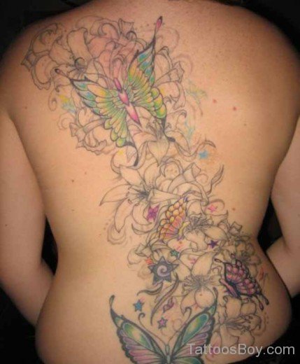 Butterfly Tattoo On Back-TB12056