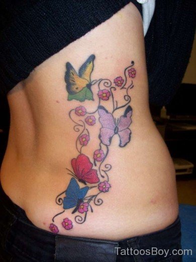 Butterfly Tattoo On Lower Back-TB12040