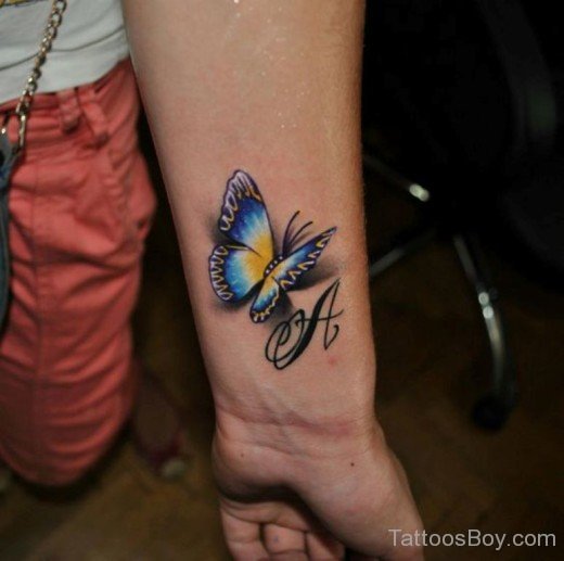 Butterfly Tattoo On Wrist-TB12064 - Copy