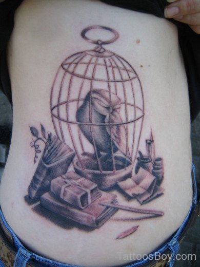 Cage Tattoo Design  On Rib