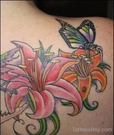 Calla Lilies And Butterfly Tattoo-TB1221