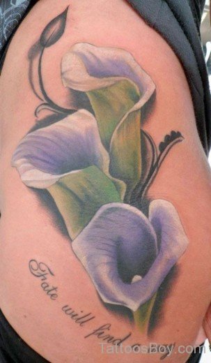 Calla Lilies Flower Tattoo On Rib-TB1222