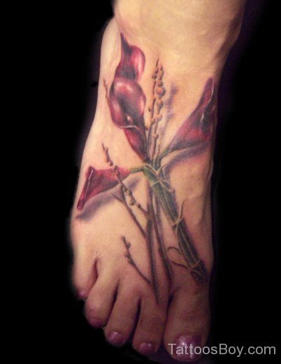 Calla Lilies Tattoo On Foot-TB1224