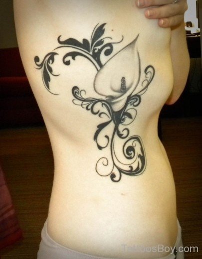 Calla Lilies Tattoo On Rib-TB1225