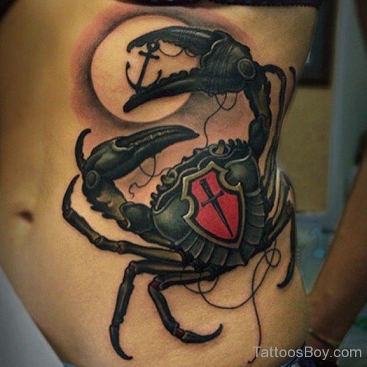 Crab Tattoo dESIGN On Rib-TB12032
