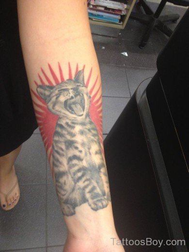 Cat Tattoo Design On Arm-TB12045