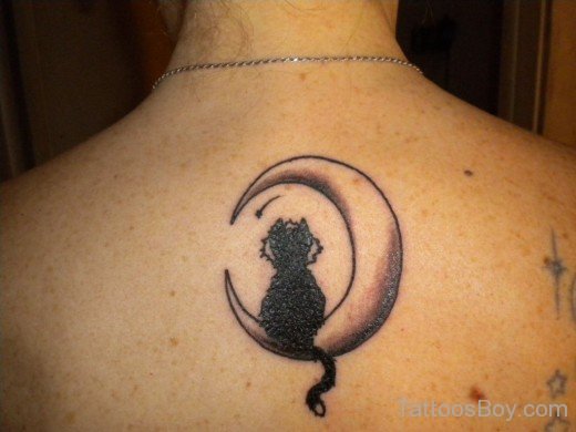 Cat Tattoo Design On Back-TB12046