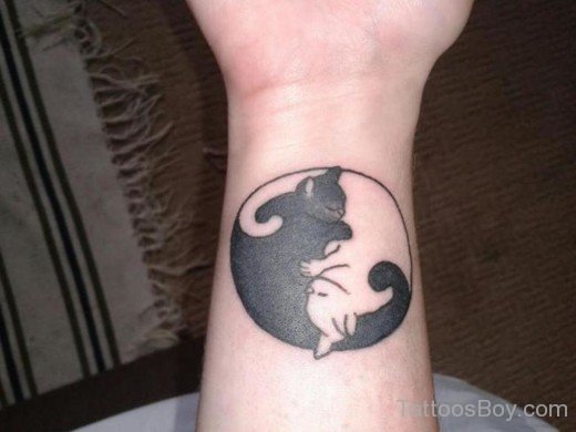 Cat Tattoo Design on Wrist-TB12055