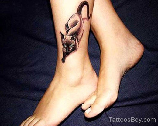 Cat Tattoo On Ankle 3-TB12057