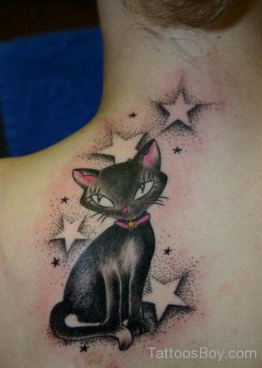Cat and star Tattoo