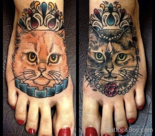 Cat Tattoo On Foot