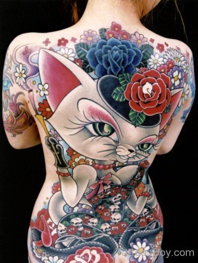 Fantastic Cat Tattoo Design