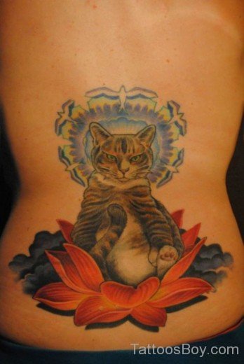 Cat Tattoo On Lower Back-TB12069