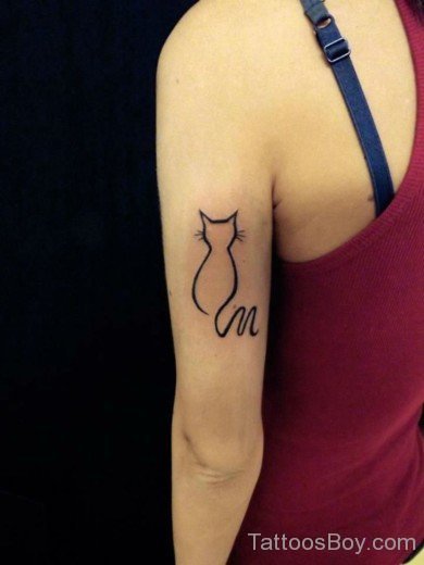 Cat Tattoo On Shoulder