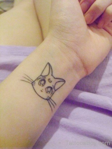 Cat Tattoo On Wrist 