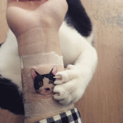 Cat Tattoo On Wrist
