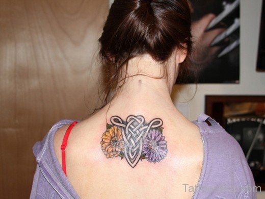 Celtic And Flower Back Tattoo-Tb12019