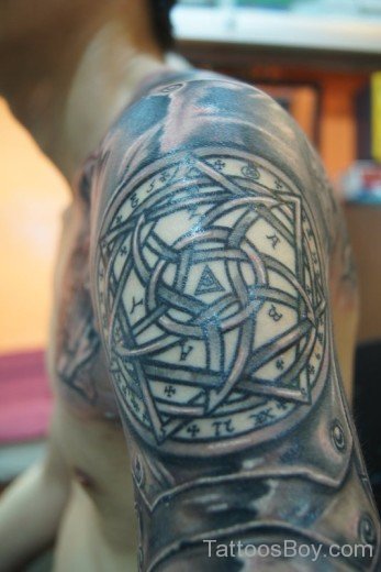 Celtic  Armor Tattoo On Half Sleeve-TB1066