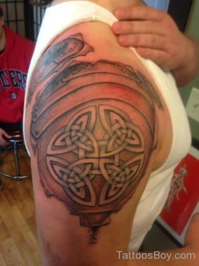 Celtic Armor Tattoo On Shoulder-TB1068