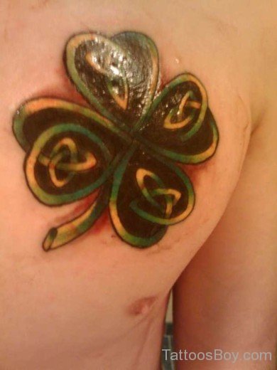 Celtic Clover Tattoo On Chest-TB12045