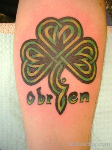 Celtic Clover Tattoo On Leg-TB12046