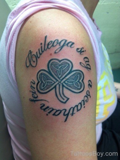 Celtic Clover Tattoo on Shoulder-TB12048