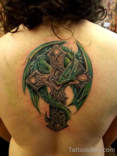 Celtic Cross Tattoo On Back-Tb1208