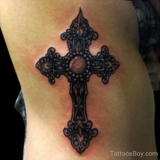 Celtic Cross Tattoo On Rib-Tb12033