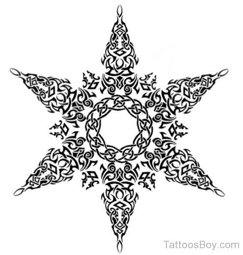 Celtic Star Tattoo Design-Tb12046