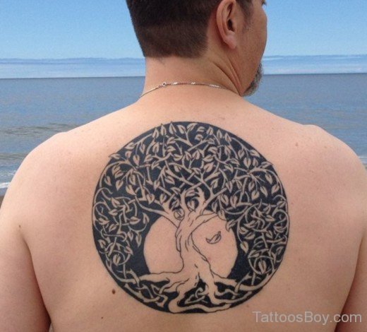 Celtic Tree Tattoo Design On Back-Tb12063