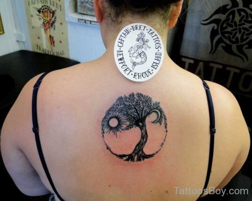 Celtic Tree Tattoo On Back-TB12059