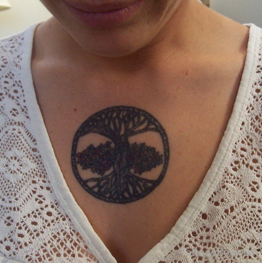 Celtic Tree Tattoo On Chest-Tb12065
