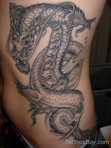Chinese Dragon Tattoo Design On Rib-Tb1208