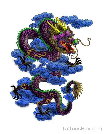 Chinese Dragon Tattoo Design-TB12074