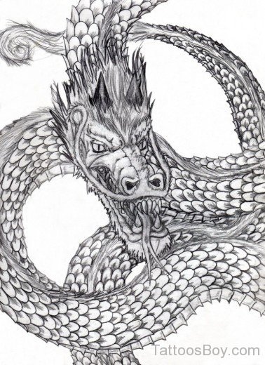 Chinese Dragon Tattoo Design1-TB12075