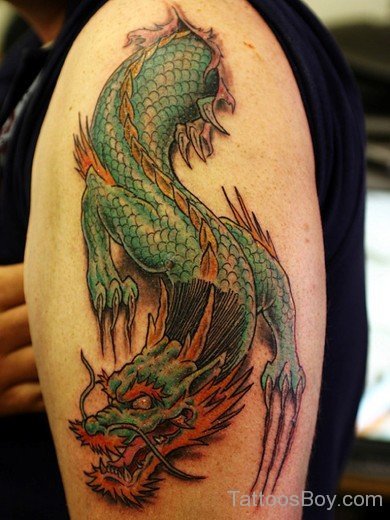 Chinese Dragon Tattoo On Shoulder-Tb1211