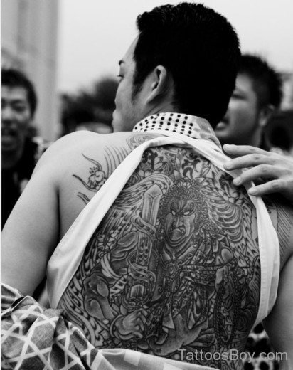 Chinese Tattoo On Back-TB12092