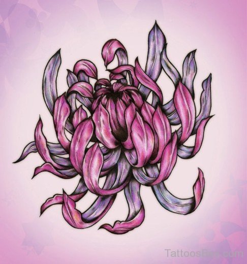 Chrysanthemum Flower Tattoo Design-TB12032