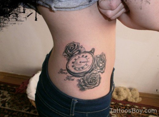 Clock And Rose Tattoo-TB12041