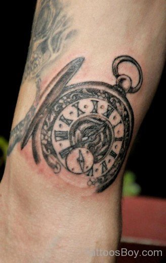 Clock Tattoo Design 47-TB12043