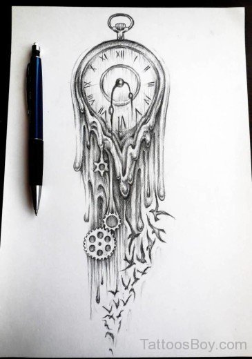 Clock Tattoo Design 53-Tb12056