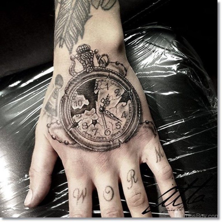 Elegant Clock Tattoo Design - Tattoos Designs