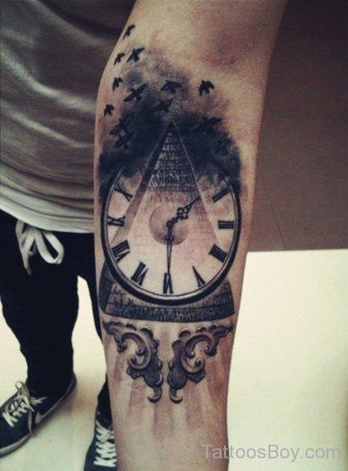 Clock Tattoo Design-TB1422