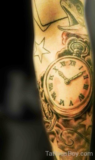 Clock Tattoo On Arm 