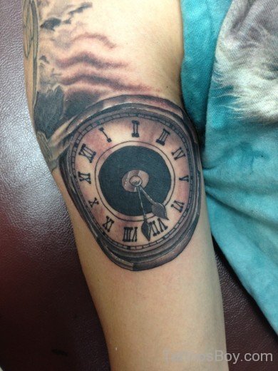 Clock Tattoo On Bicep