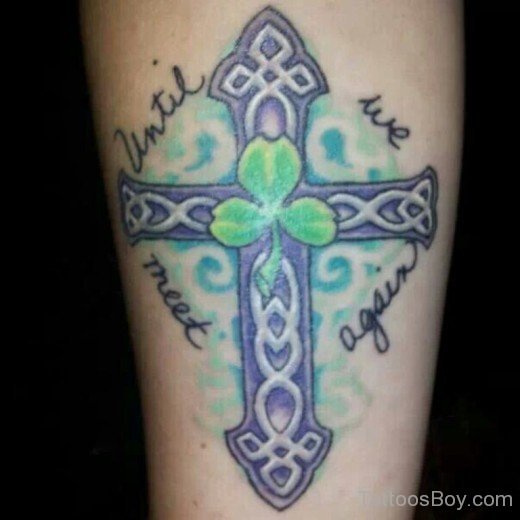 Clover And Cross Tattoo-TB12062