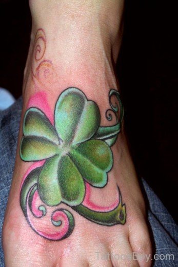 Clover Tattoo Design On Foot 1-TB12074