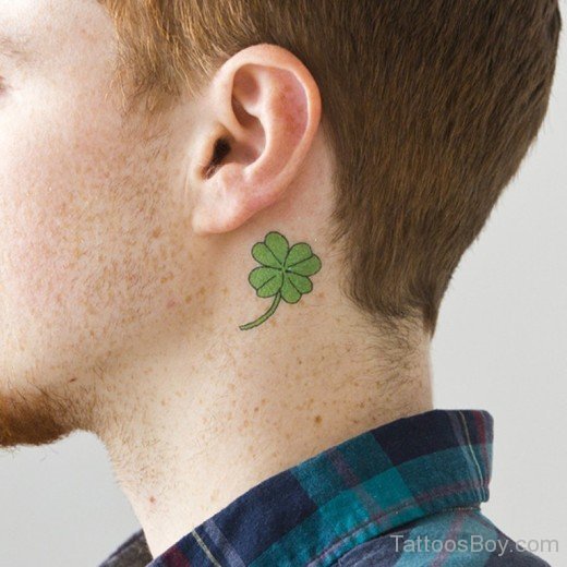 Clover Tattoo Design On Neck-TB12076