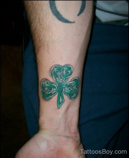 Clover Tattoo  On Wrist 