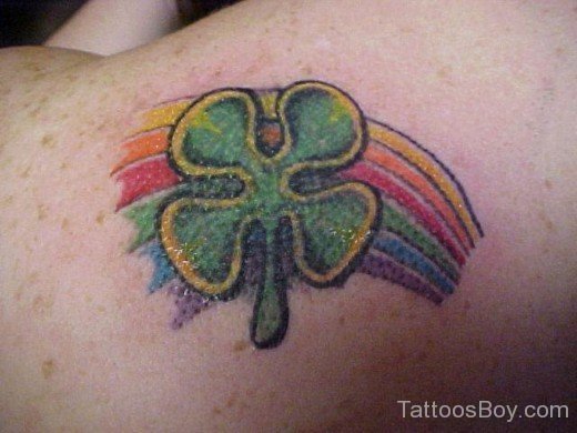 Clover Tattoo On Back 4-TB12086